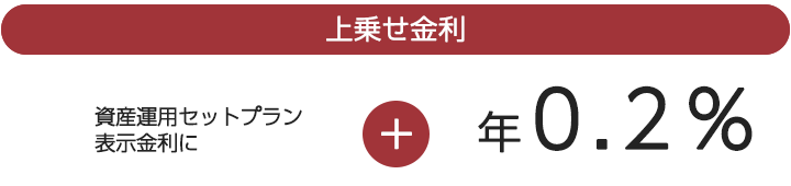 上乗せ金利 資産運用セットプラン表示金利に＋年0.2％