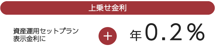 上乗せ金利 資産運用セットプラン表示金利に＋年0.2％