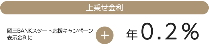 上乗せ金利 岡三BANKスタート応援キャンペーン表示金利に＋年0.2％