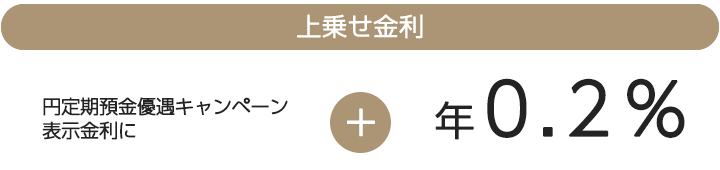 上乗せ金利 円定期預金優遇キャンペーン表示金利に＋年0.2％